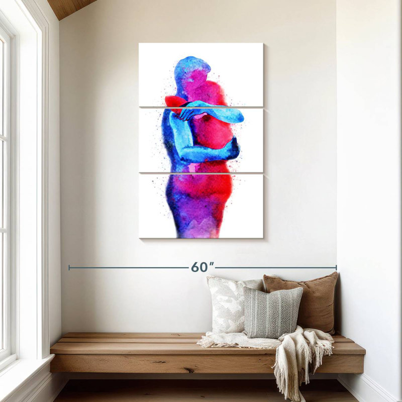 Couple Hardie embrassant, H 45 po x l 28 po