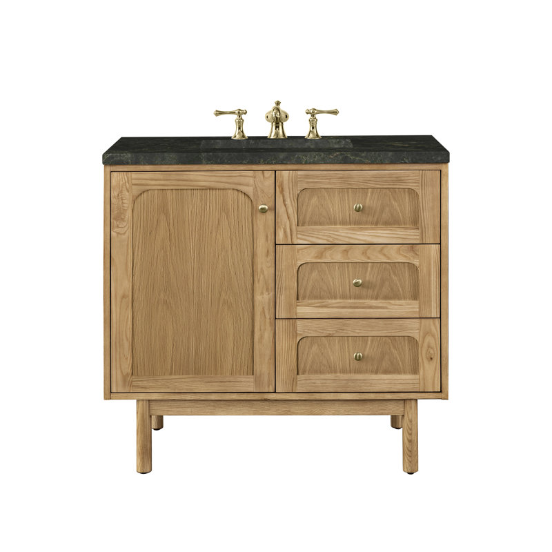 Laurent 36'' W Single Vanity, Light Natural Oak, Phantome Eclos, 8" Widespread