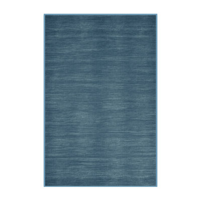 Machine Washable Solid Blue Area Rug