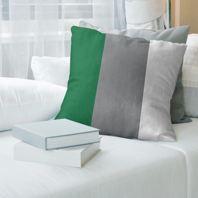 Housse de coussin, 20 po x 20 po, Argenté, Simili suède