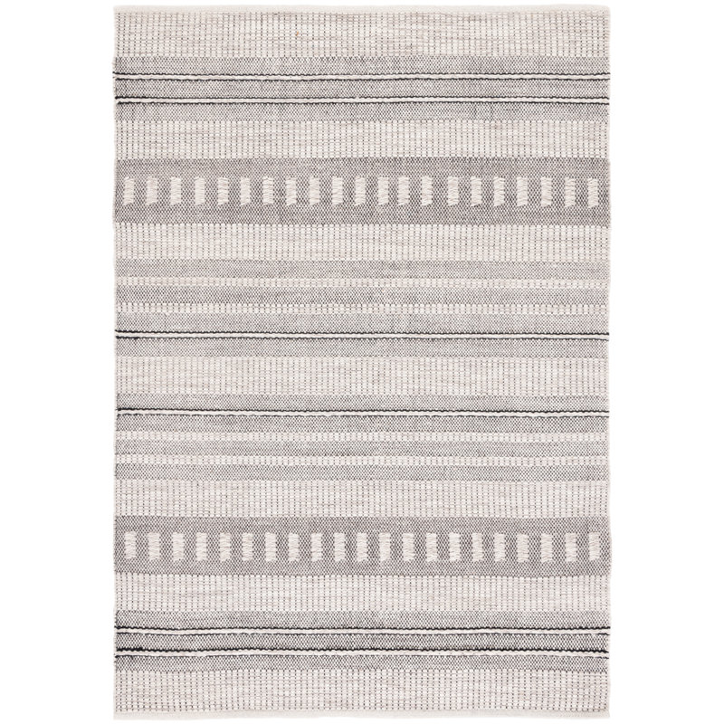 Tapis rayé en laine / coton Khyon, Rectangle 4 pi x 6 pi