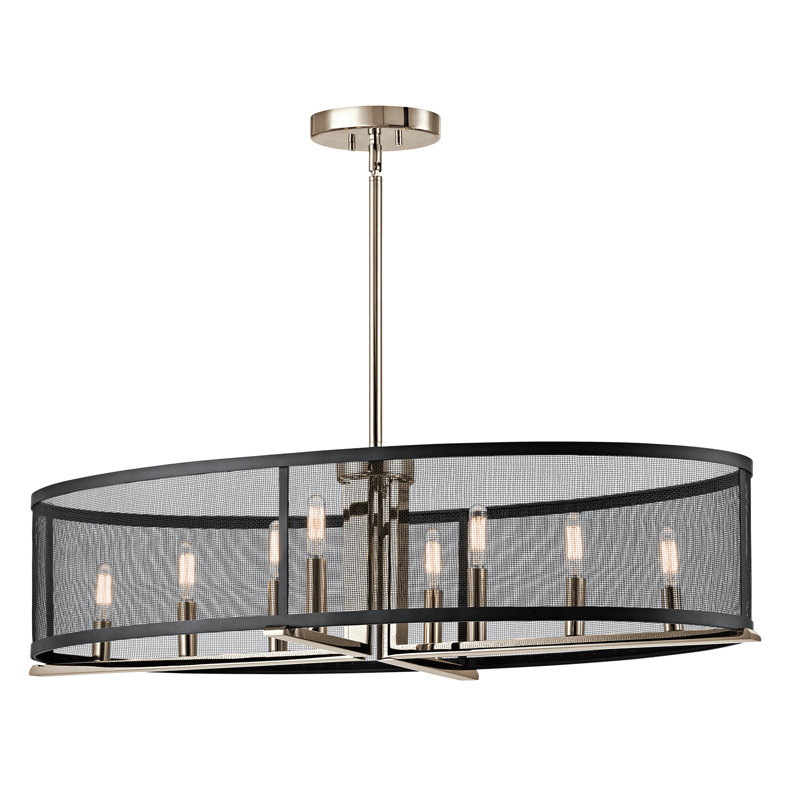 Luminaire suspendu linéaire à 8 lumières pour îlot de cuisine Coleford