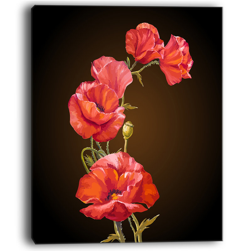 Reproduction d’art sur toile tendue "brillante pops fleur floral", H 32 po x l 16 po x P 1 po