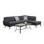 Ensemble de canapé modulaire 2 pièces avec 2 coussins décoratifs en frêne noir et canapé
