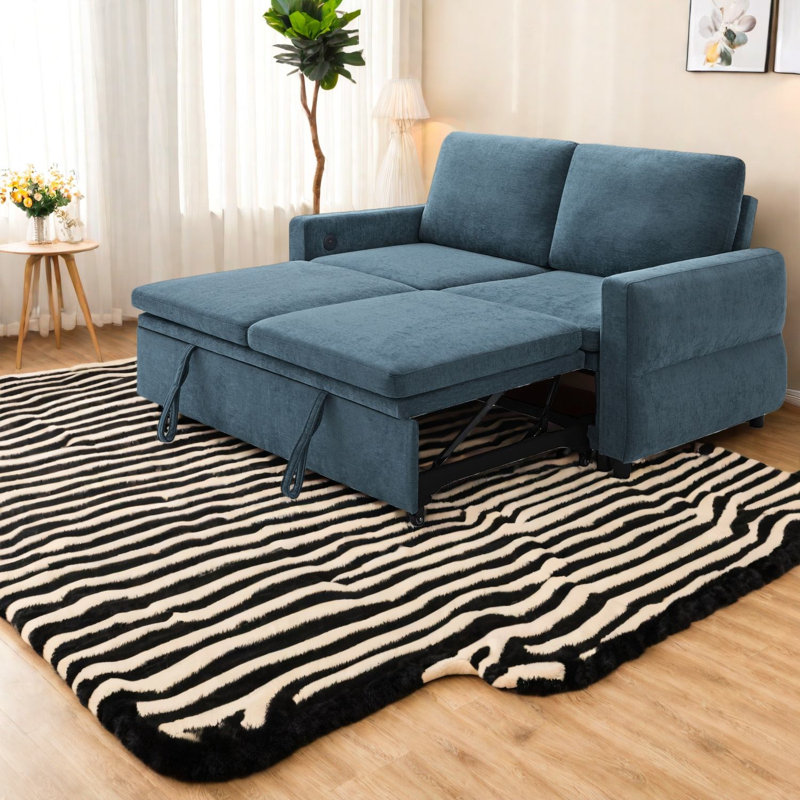 Canapé-lit convertible en chenille 62,75 pouces pour petite maison
