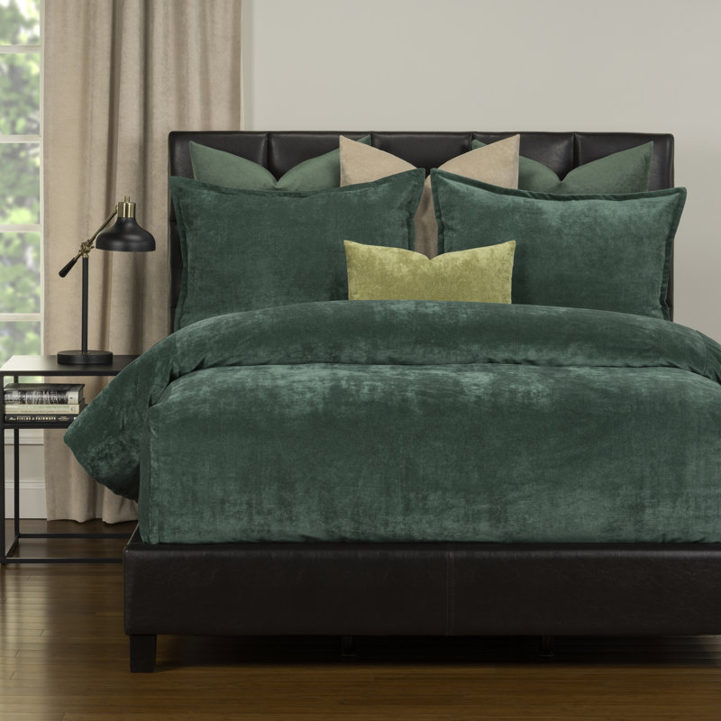 Mixology Velvet Bed Cap Comforter Set with Sewn Corners, Jungle, King Comforter + 6 Additional Pieces