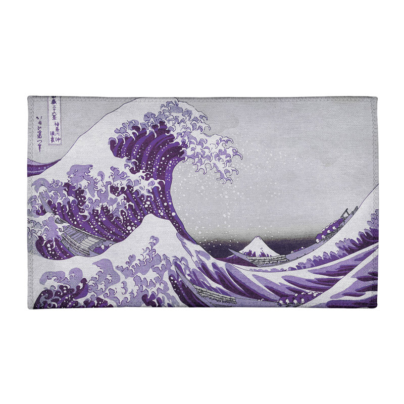 Tapis mauve en chenille The Great Wave, Rectangle 3 pi x 5 pi