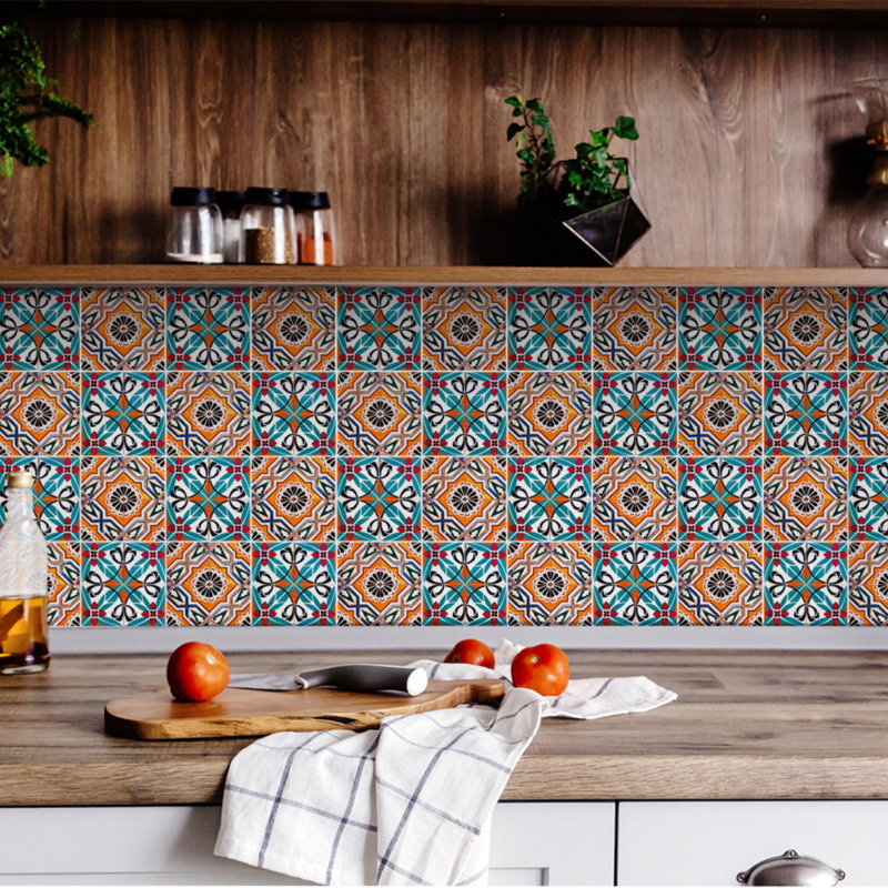 Carreau de mosaïque auto-adhésif en vinyle 4 po x 4 po
