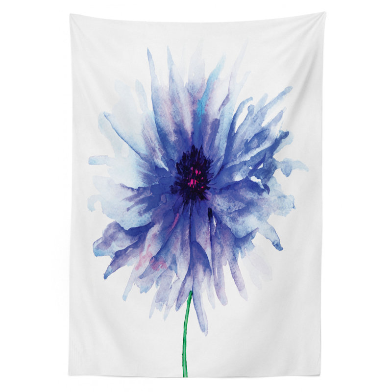 Watercolor Flower Tablecloth, 70" L x 52" W