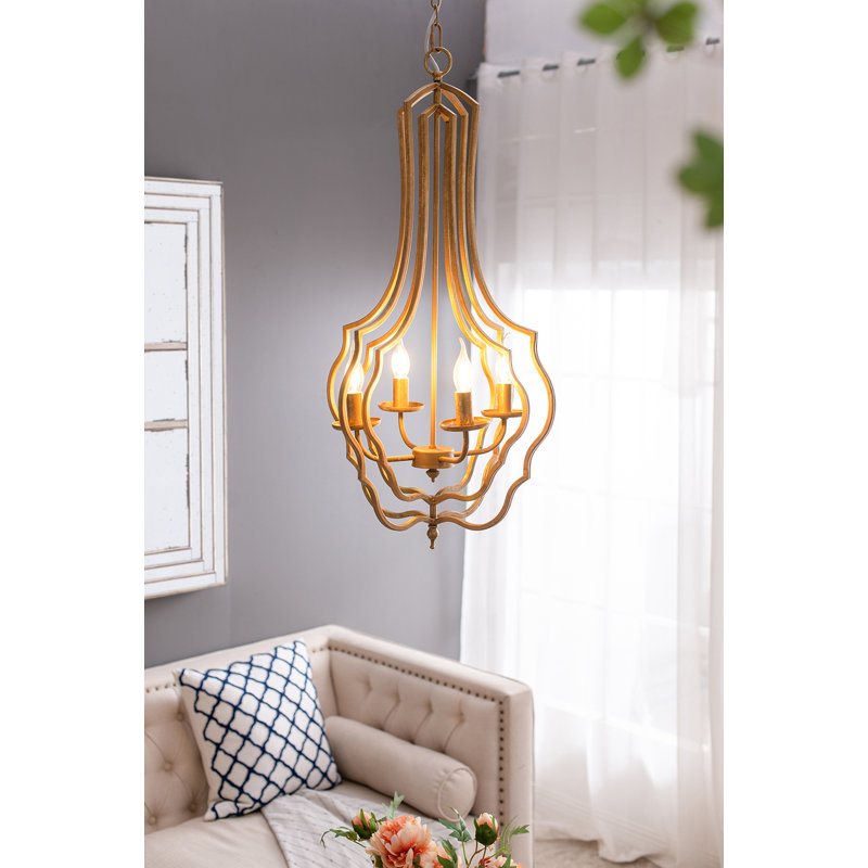4 - Light Dimmable Geometric Chandelier