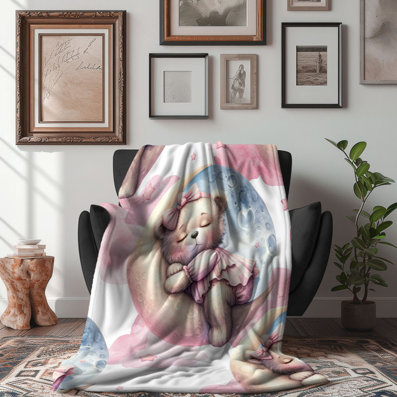 Peluche rose - couverture de qualité supérieure 1 pièce, L 60 po x L 80 po