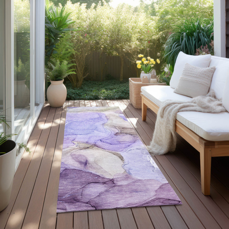Kyrie Washable Abstract Indoor / Outdoor Rug, Runner 2'3" x 7'6"