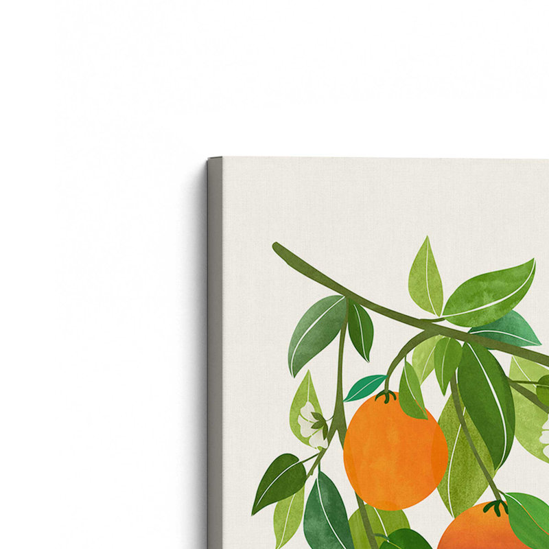«Oranges and Blossoms II Tropical Fruit» par Modern Tropical, reproduction d'art, H 24 po x l 18 po, Toile tendue