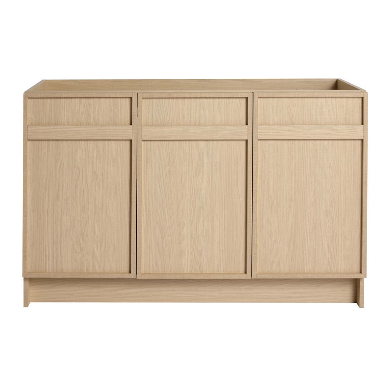 Meuble-lavabo autoportant 48 po et 3 portes d'armoire à fermeture douce, tablette réglable