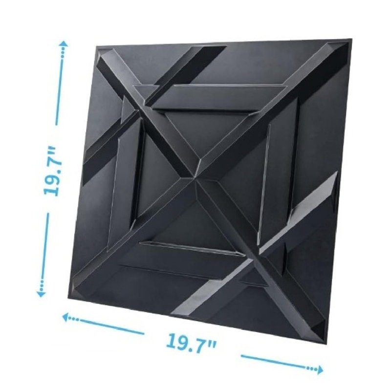 Paquet de 12 panneaux muraux 3D, 20 x 20, noir