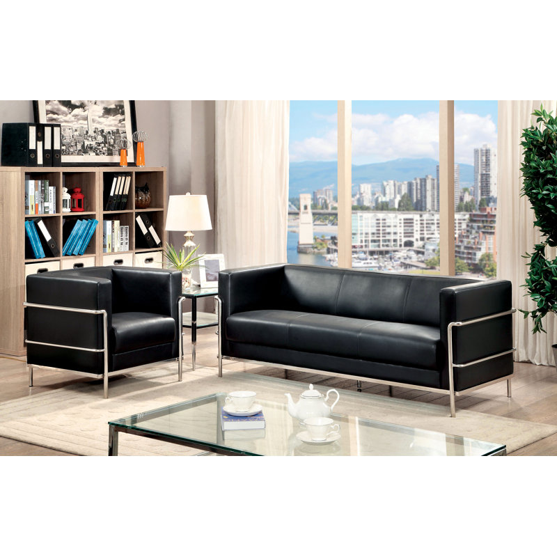 Fauteuil de 80,01 cm de large Chaoyichi, Similicuir noir