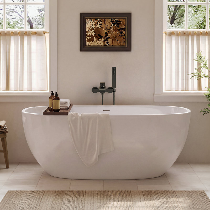Robinet de baignoire mural avec douchette romaine, Noir mat