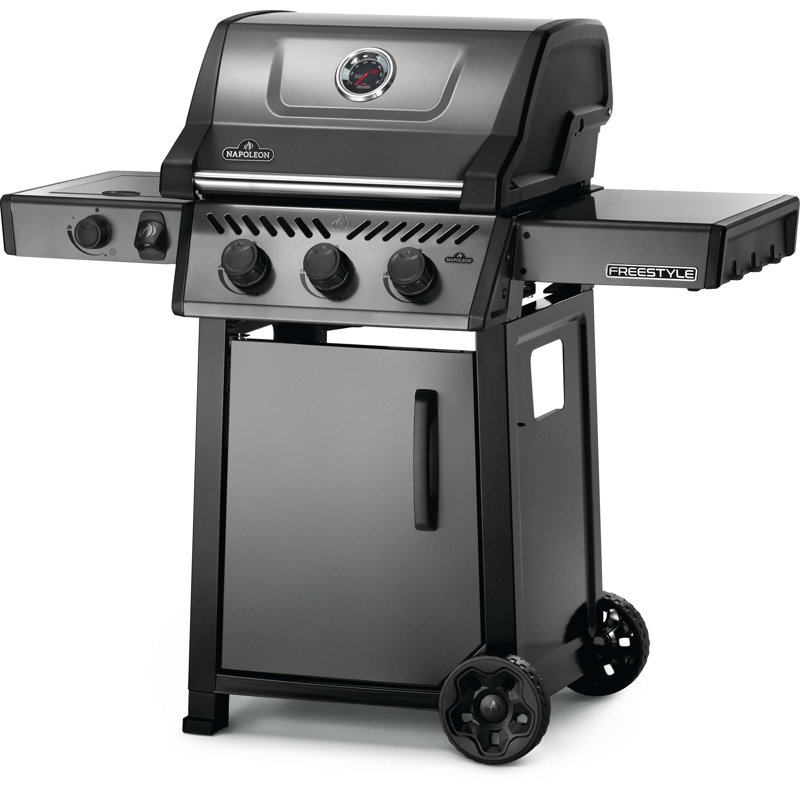 Freestyle 365 Propane Gas Grill With Range Side Burner, Graphite Grey