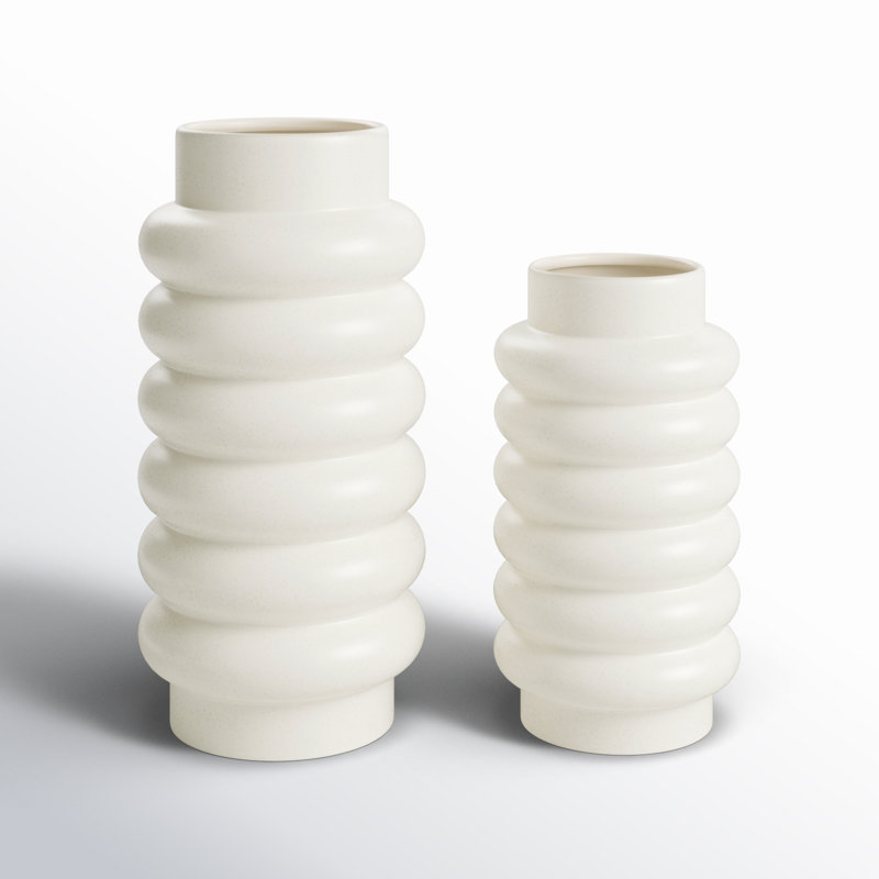 Alix Stoneware Table Vase, White