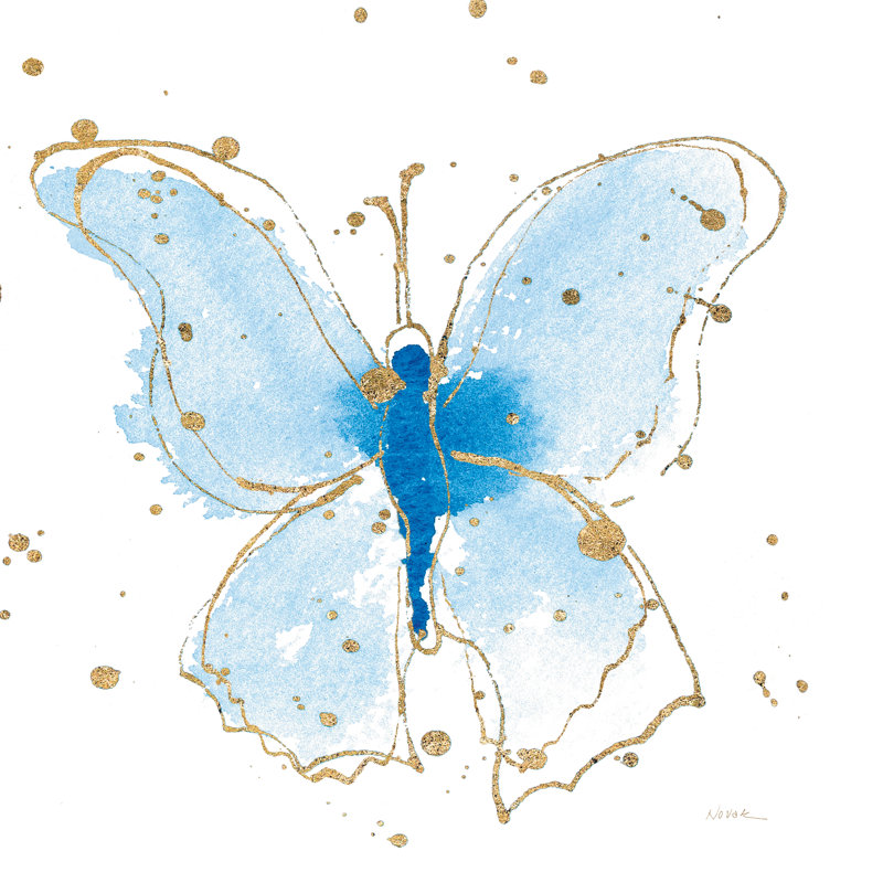 Gilded Butterflies V - Wrapped Canvas Painting, 51cm H x 51cm W x 3.8cm D