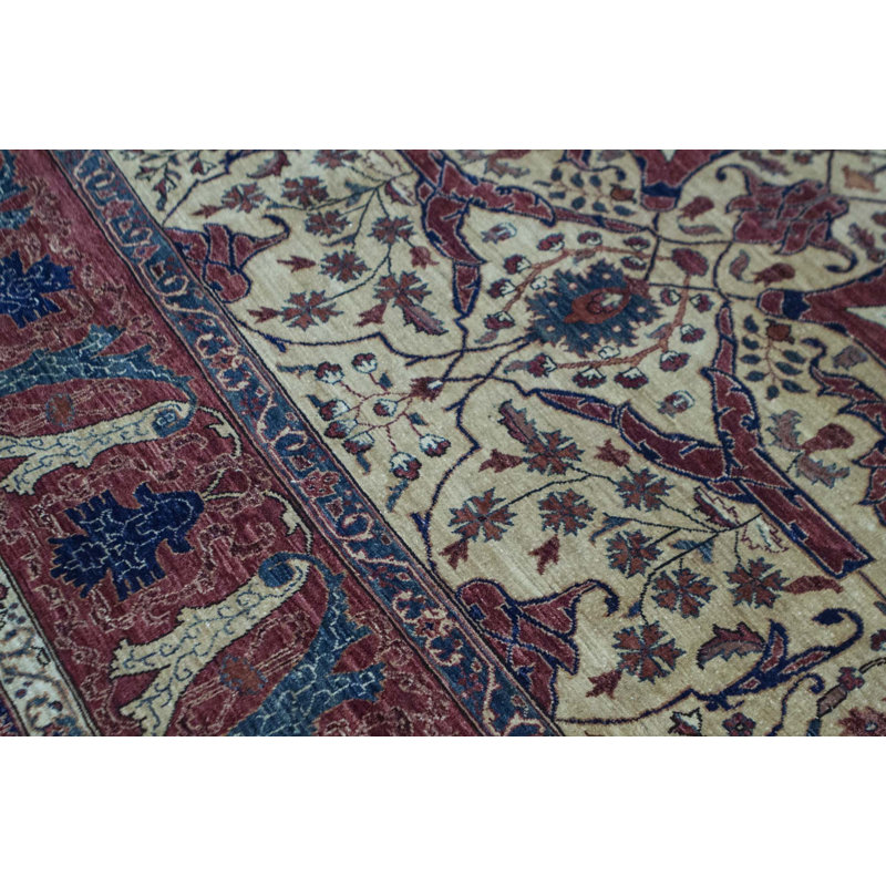 Hand-Knotted High-Quality Blue and Brown Area Rug