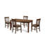 Ensemble de 5 pièces pour coin-repas pour 4 personnes comprenant une table de salle à manger rectangulaire et 4 chaises rembourrées en tissu de lin, acajou-1849310484-1849310483-1800887959