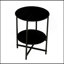 Ensemble de 2 pièces (noir) table de bout en verre trempé, table basse ronde pour bureau de chambre à coucher