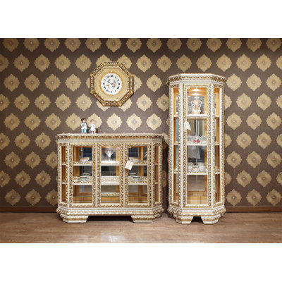 Solid Wood Lighted Curio Cabinet