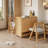 Solid Wood Drop‑Leaf Folding Dining Table with Storage, Lockable Wheels & Adjustable Legs（Includes table only）-133205961