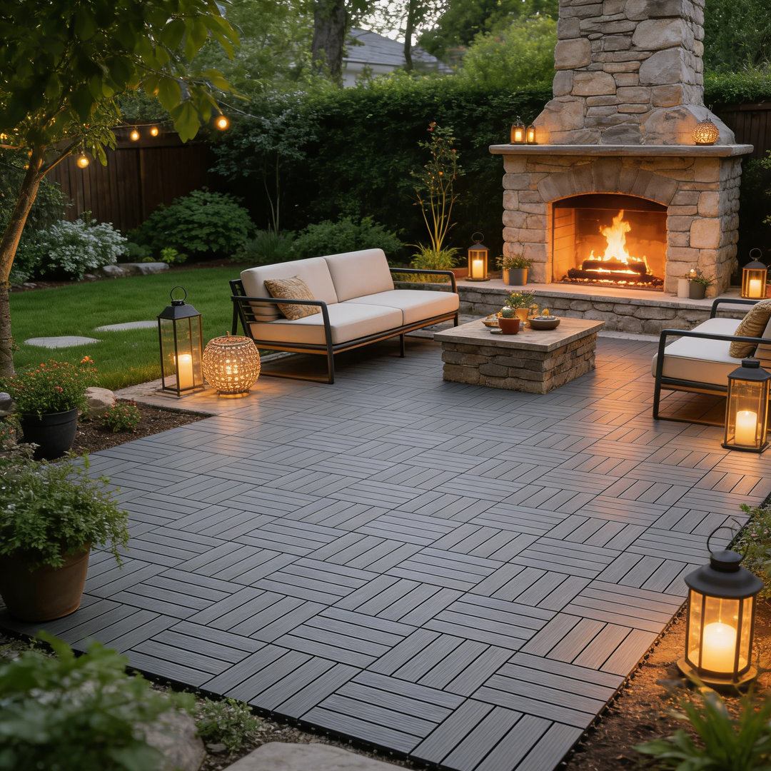 30cm x 30cm Outdoor Interlocking Deck Tiles for Balcony, Backyard & Potting Area