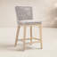 Tabouret de bar 26,5 po en teck avec coussin Dorey