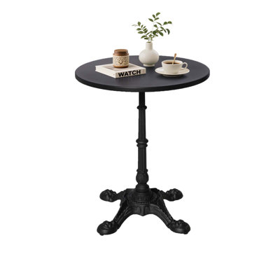 Round Dining Table, 23.62 Inches Modern Tulip Kitchen Table With Cast Iron Pedestal, Mid-Century Leisure Table For Small Places,Garden, Dining Room, Living Room, Cafe