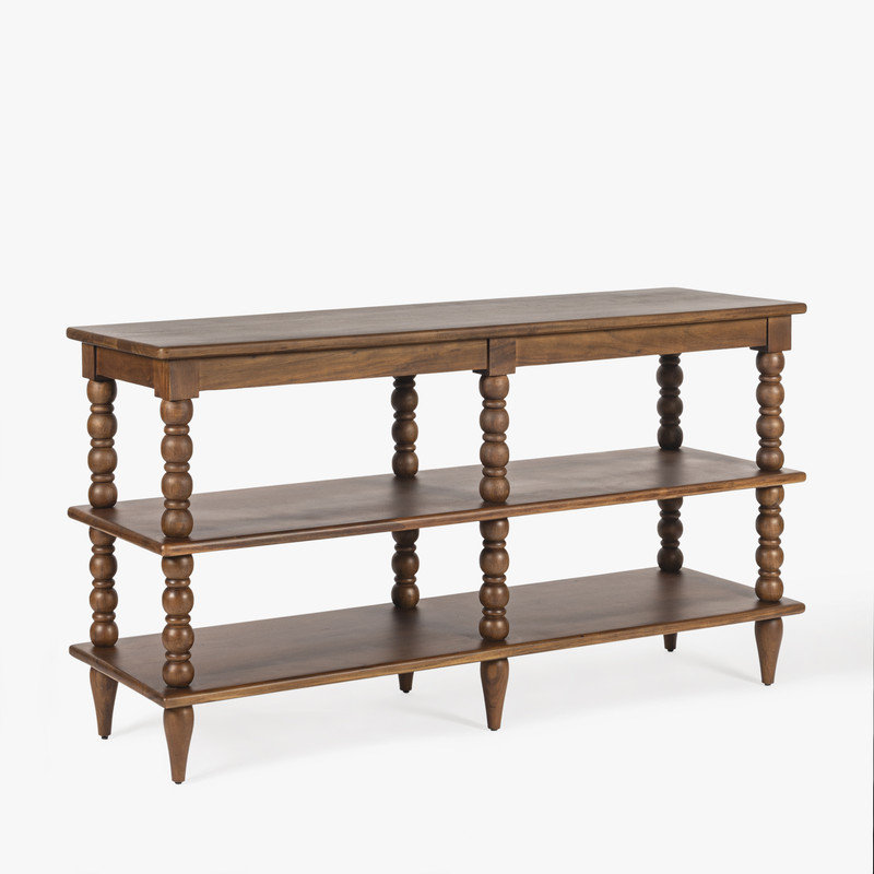 Isabel Spindle Solid Wood Wide Bookcase