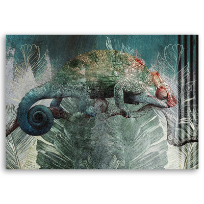 Mural, Chameleon In The Jungle - No Frame Print on Canvas