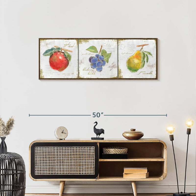 Trésors de jardin I, 43 po x 15 po, Floating Frame Walnut