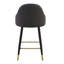 Ensemble de 2 tabourets de bar en cuir PU blanc et gris foncé: 37,7 po de hauteur, 25 po de hauteur de siège, repose-pieds d'appoint doré, idéal pour îlot de cuisine, bar et salle à manger, disponible en gris clair et noir.