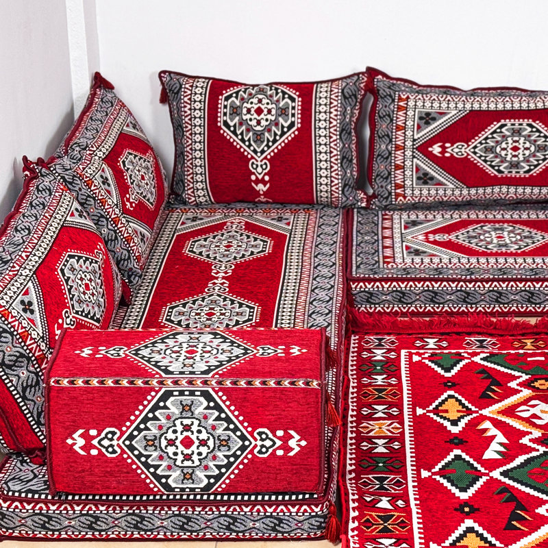 Ensemble de sièges de plancher Boho Spice Tone avec coussins de dossier moelleux