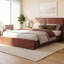 Base de lit plateforme tapissier, tête de lit et lattes en bois, aucun sommier requis-358729393-358729359