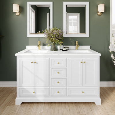 Deborah 60'' Double Bathroom Vanity with Quartz Top
