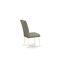 L'ensemble 5 pièces de table et chaises de cuisine comprend une table de salle à manger ronde avec piédestal et 4 chaises de salle à manger Parson en tissu gris, lin blanc-853530672-853530676-853530682