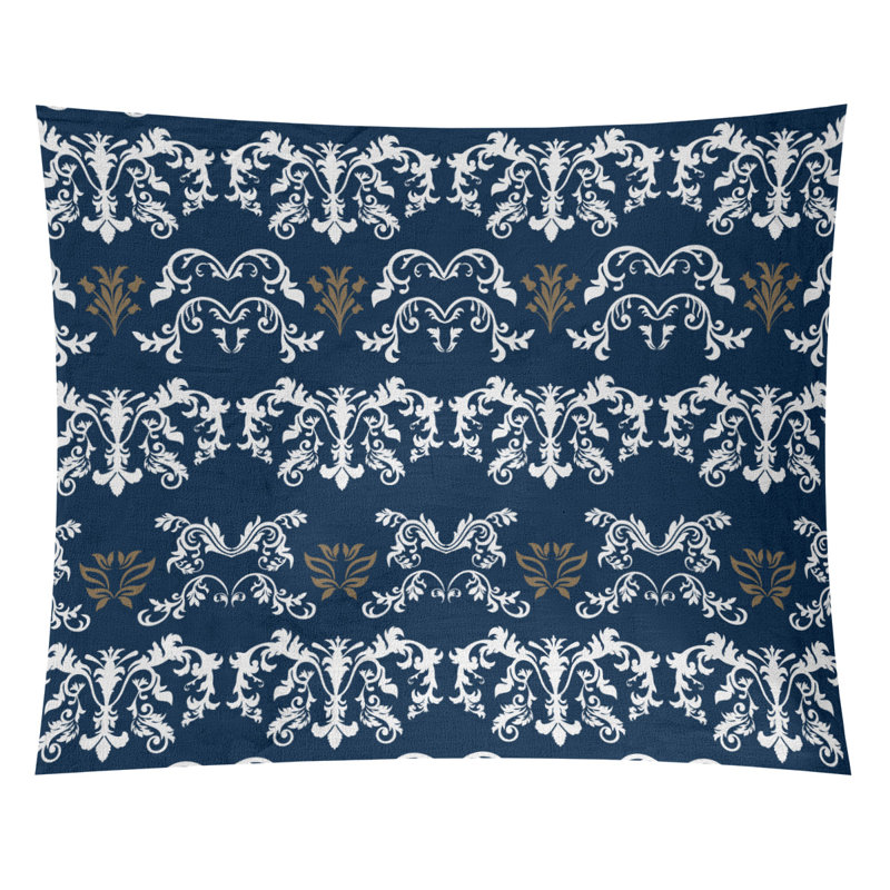 Tapisserie baroque en microfibre St Louis Football, H 27,5 po x l 37,5 po, Bleu marine / blanc / brun