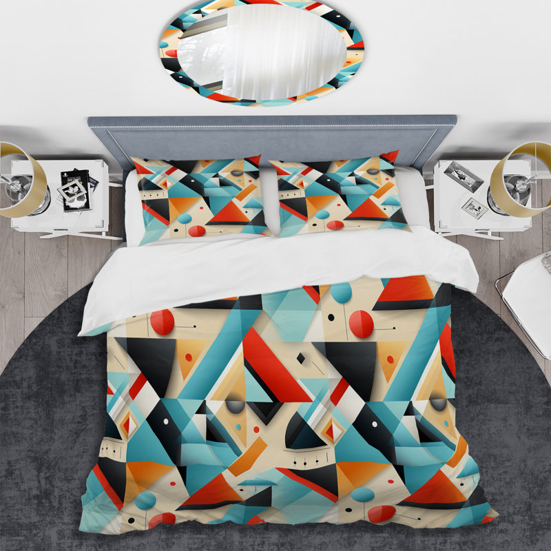 Ensemble de housse de couette en microfibre Ehvan, Housse de couette simple + 1 taie décorative stan