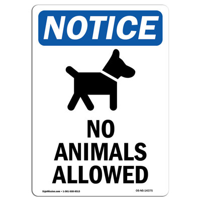 Signe «Animaux interdits» avec symbole