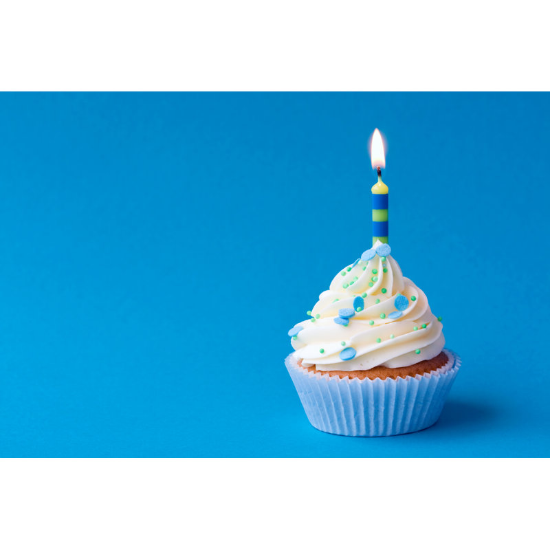 Birthday Cupcake - Wrapped Canvas Print, 30cm H x 46cm W x 3.8cm D
