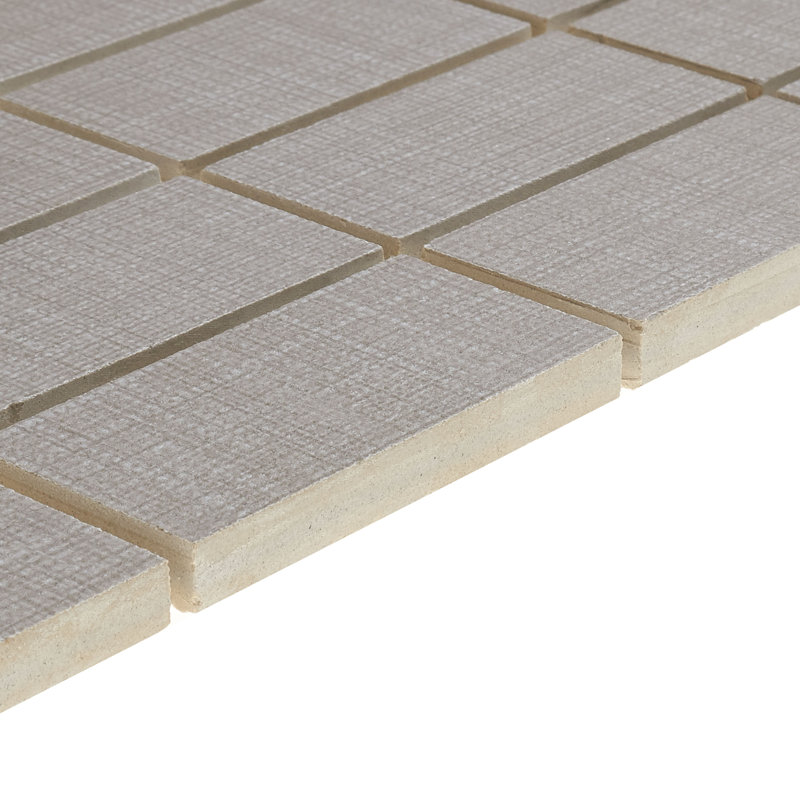 Carrelage mosaïque en céramique 1 po x 3 po taupe de texte moderne