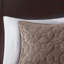 Ensemble de courtepointe 3 pièces en velours taupe double / grand