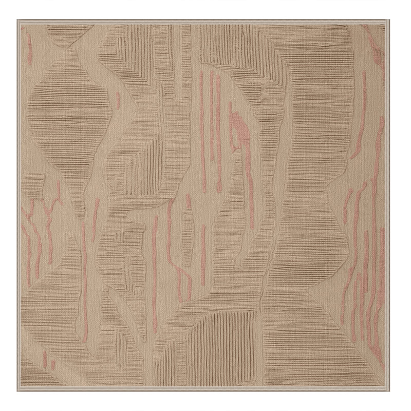 Machine Washable Abstract Brown Area Rug, Square 8'
