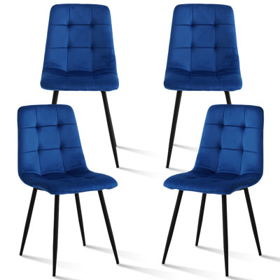 Chaise de salle à manger brune | Velours, métal | Cuisine, salon, chambre à coucher | Siège rembourré avec coussin