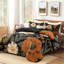 Ensemble de literie à motif de courtepointe Floral Boho, noir, 3 pièces, couvre-lits de style campagnard à fleurs avec 2 taies décoratives, doux et réversible, ensemble de couvre-lit léger en microfibre pour toutes les saisons, 90 po x 96 po-124609412-124609410