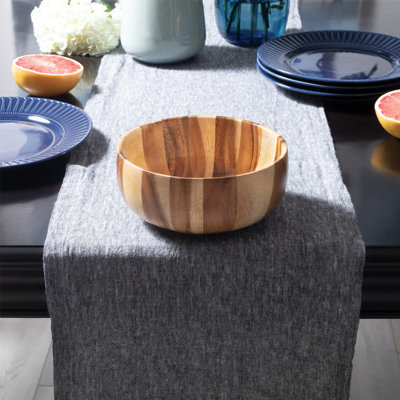 Linea 64.25 oz. Acacia Sunburst Salad Bowl